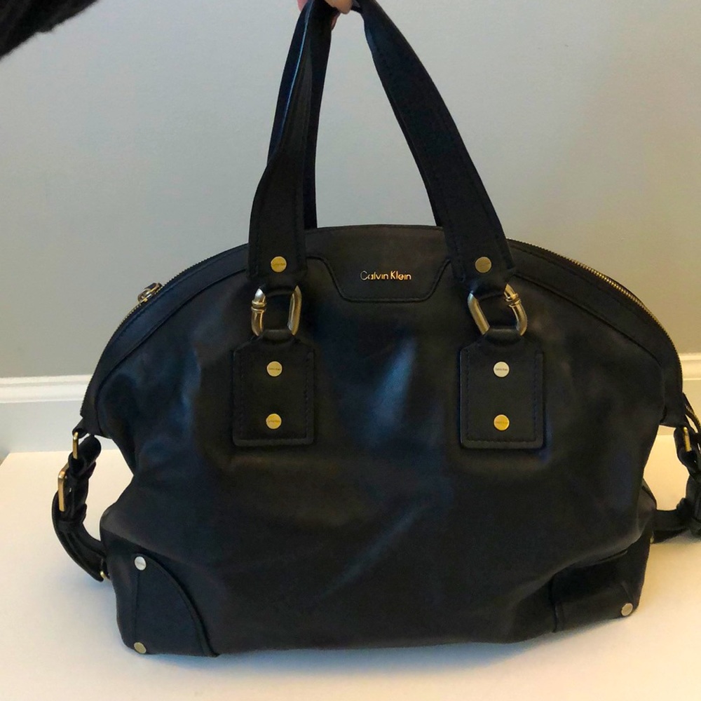 Oversized Dome Leather Satchel